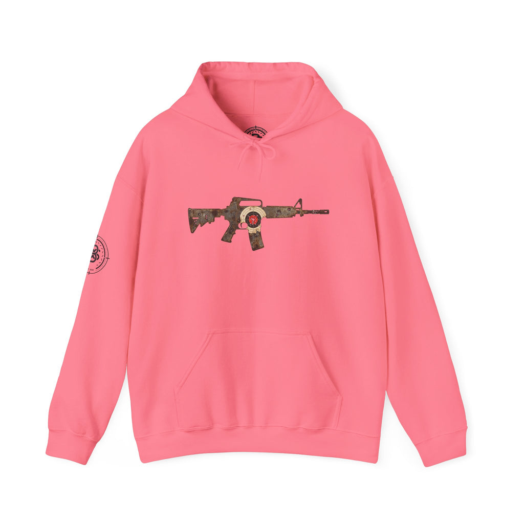 Vintage Metal AR Rifle Graphic Hoodie