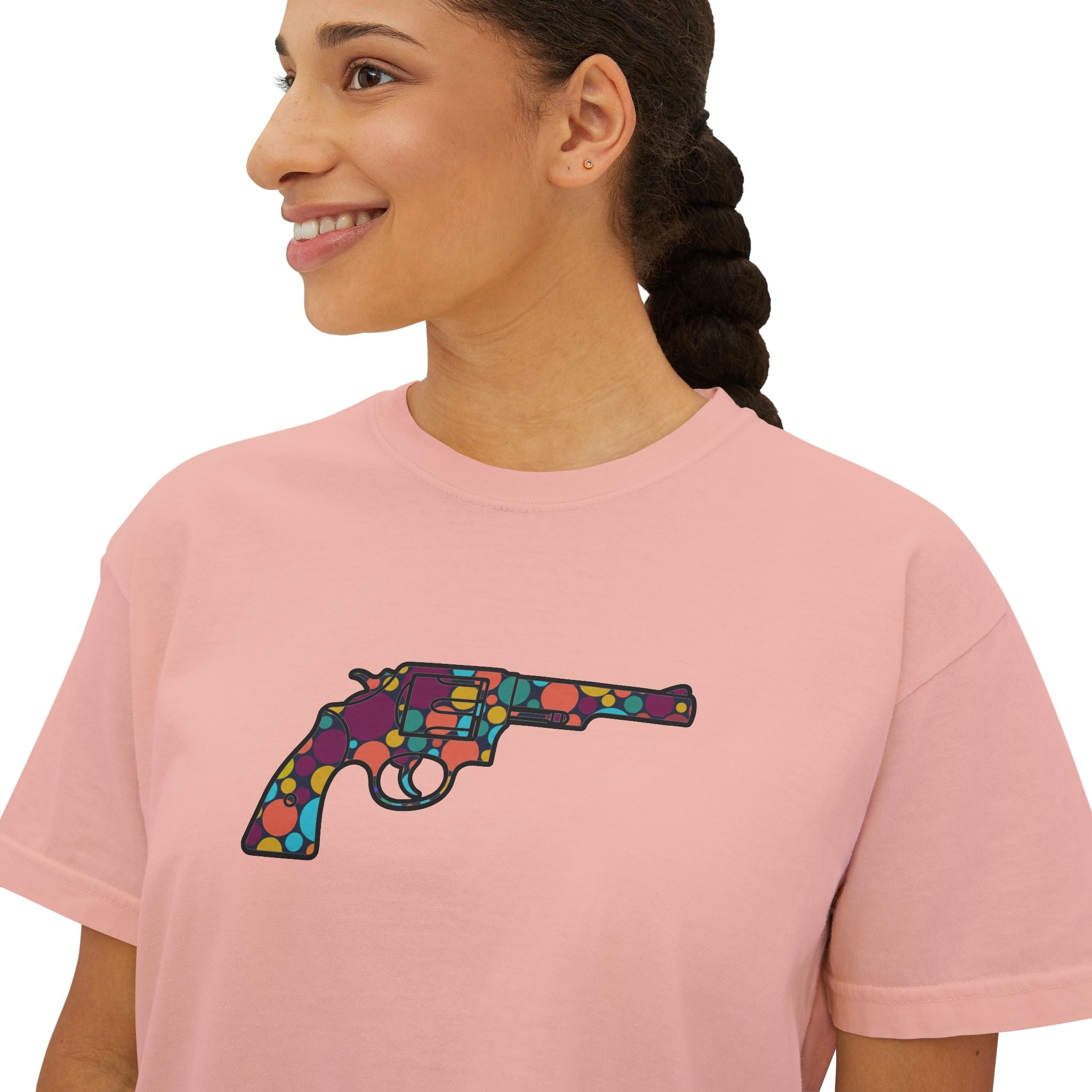 The Dots Collection-Revolver- Women's Casual Cropped T-Shirt