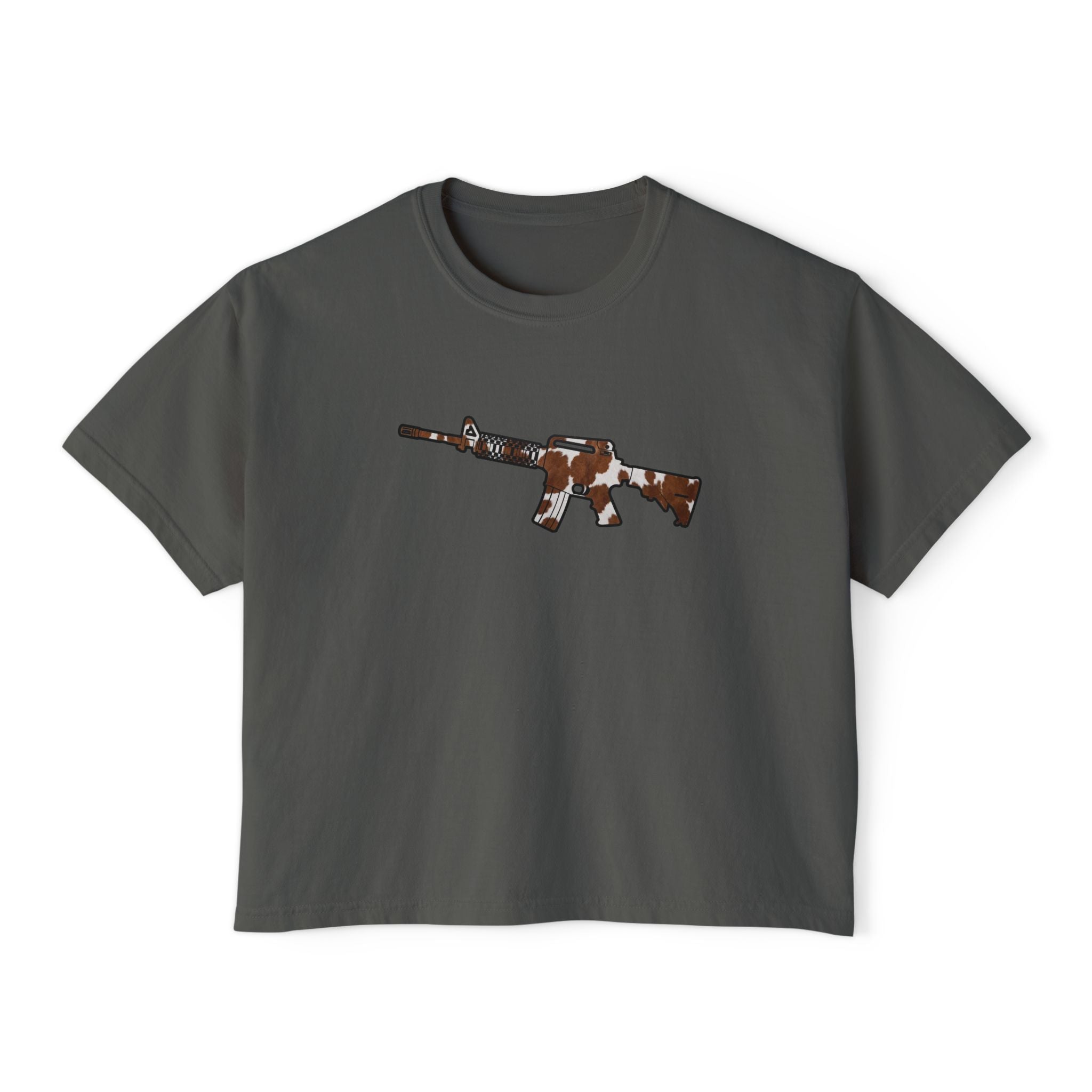 The Cowhide Collection- AR Rifle-Women's Boxy Tee