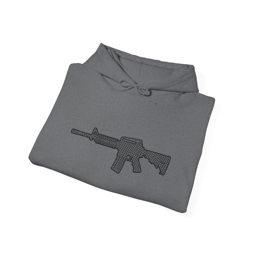 Checker Rifle Outline Graphic Hoodie