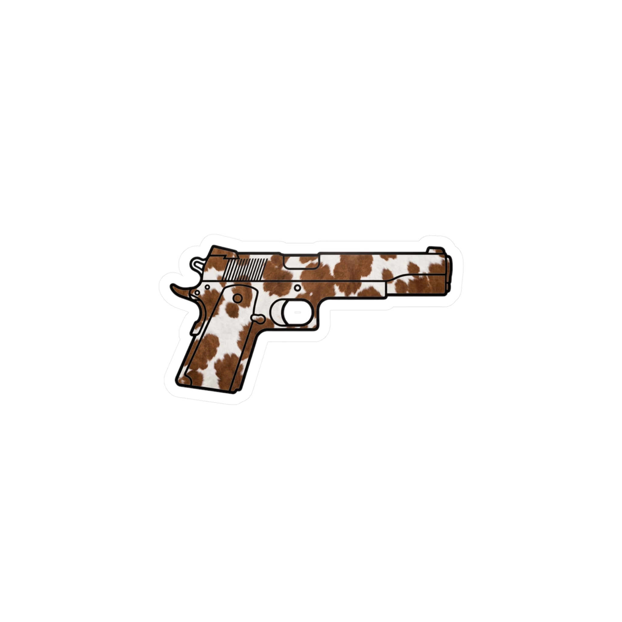 Cowhide Pattern Pistol Kiss-Cut Vinyl Decal