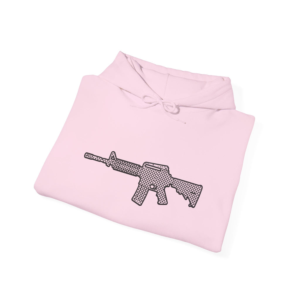 Checker Rifle Outline Graphic Hoodie