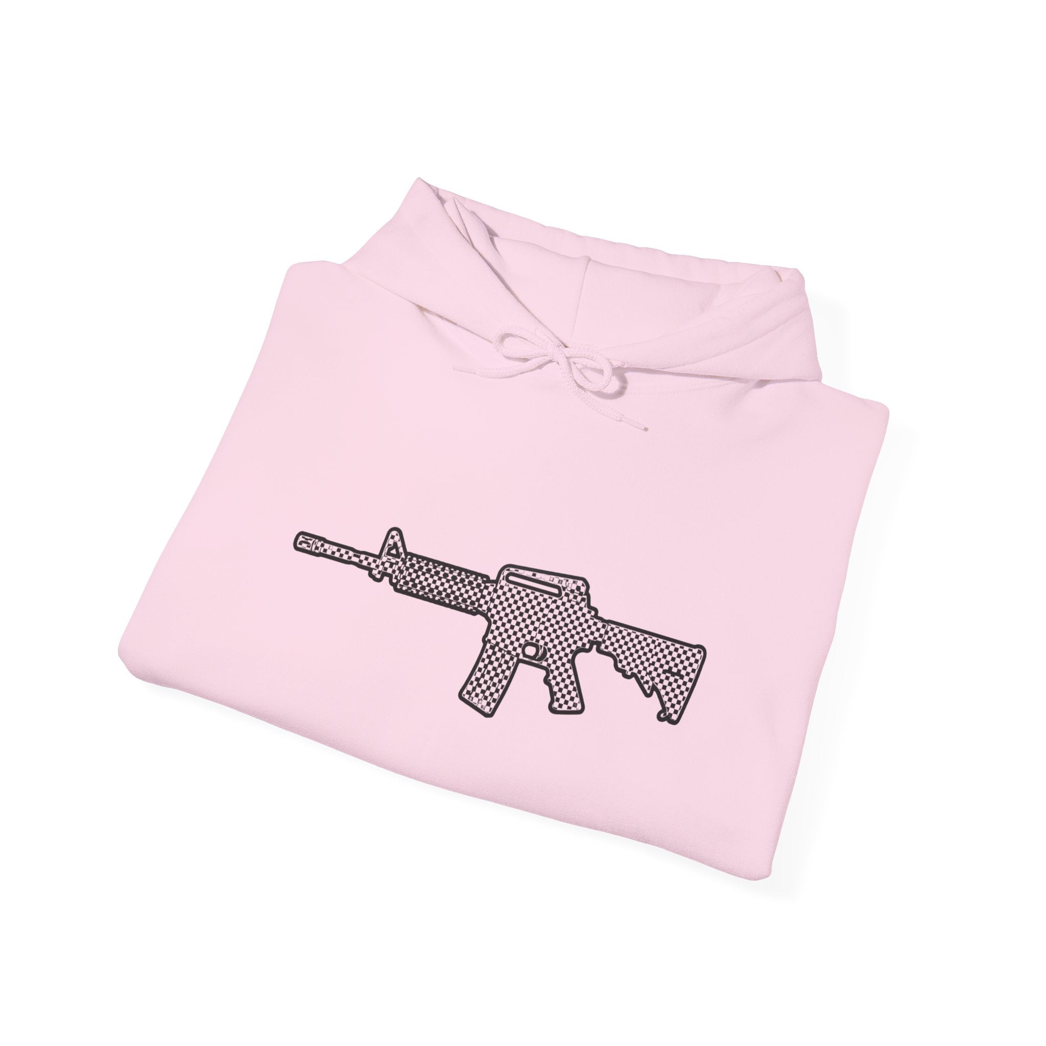 Checker Rifle Outline Graphic Hoodie