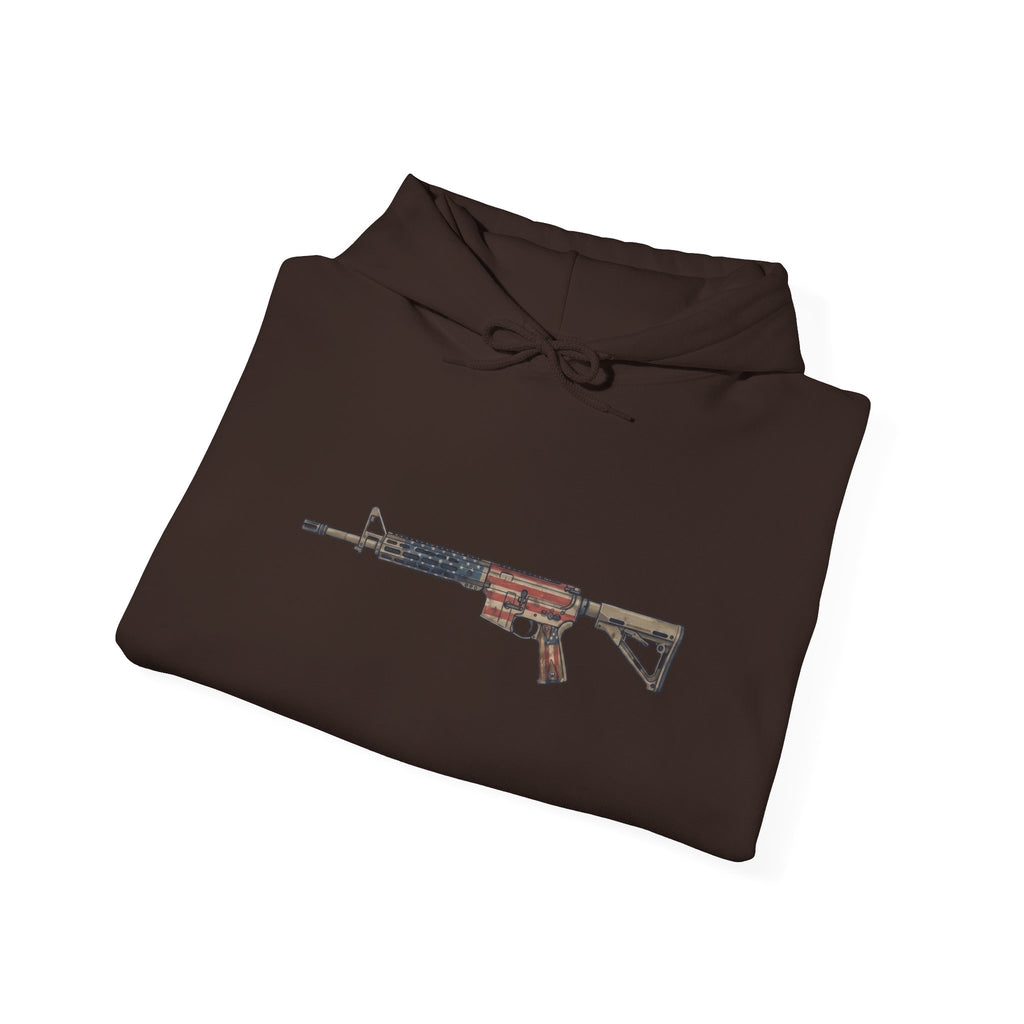 United States Flag AR Rifle Graphic Hoodie- America