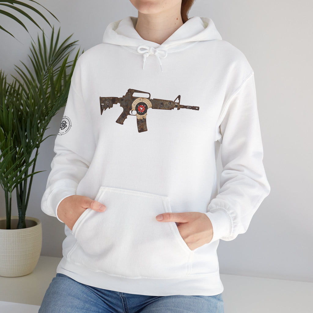 Vintage Metal AR Rifle Graphic Hoodie
