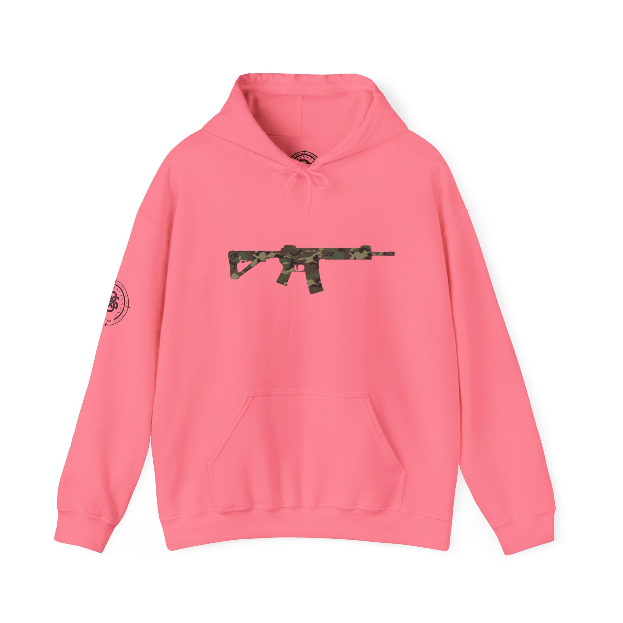 AR Rifle Camo Graphic Hoodie - Military Style Pullover