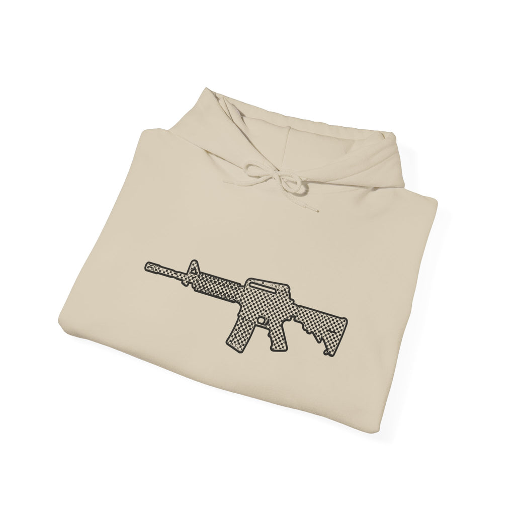 Checker Rifle Outline Graphic Hoodie
