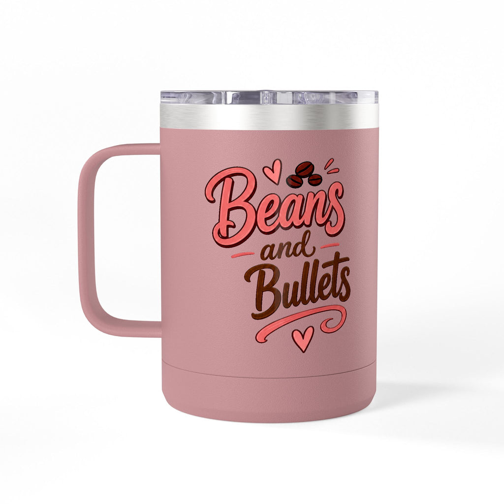 Beans and Bullets-15oz Travel Mug Tumbler