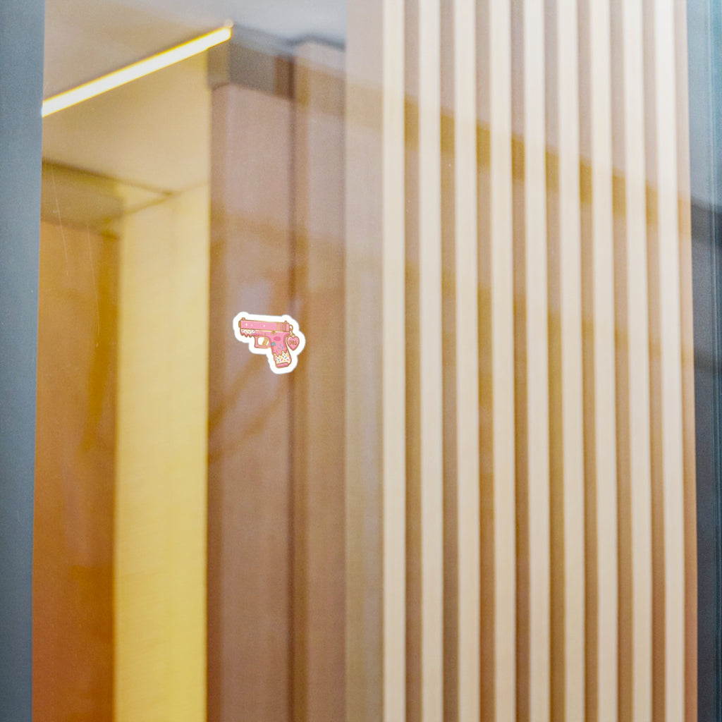 Pink Donut Sprinkle Gun Kiss-Cut Vinyl Sticker