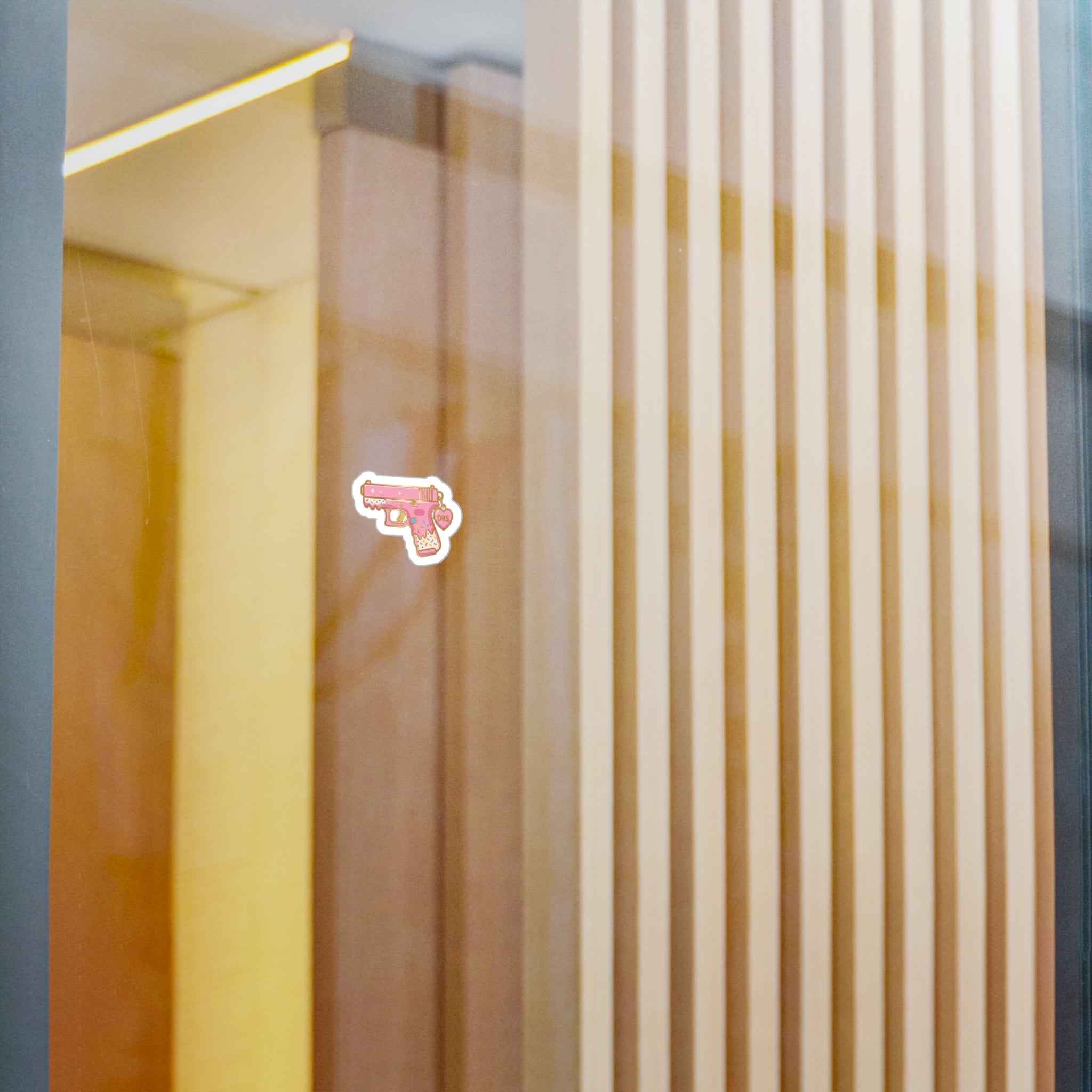 Pink Donut Sprinkle Gun Kiss-Cut Vinyl Sticker