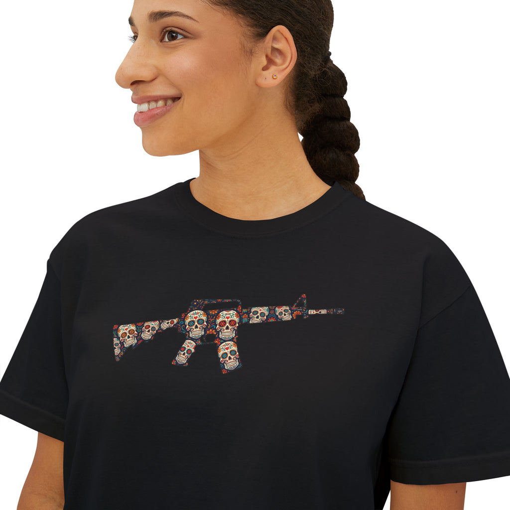 The Sugar Skull Collection -AR Rifle- Women’s Boxy Tee