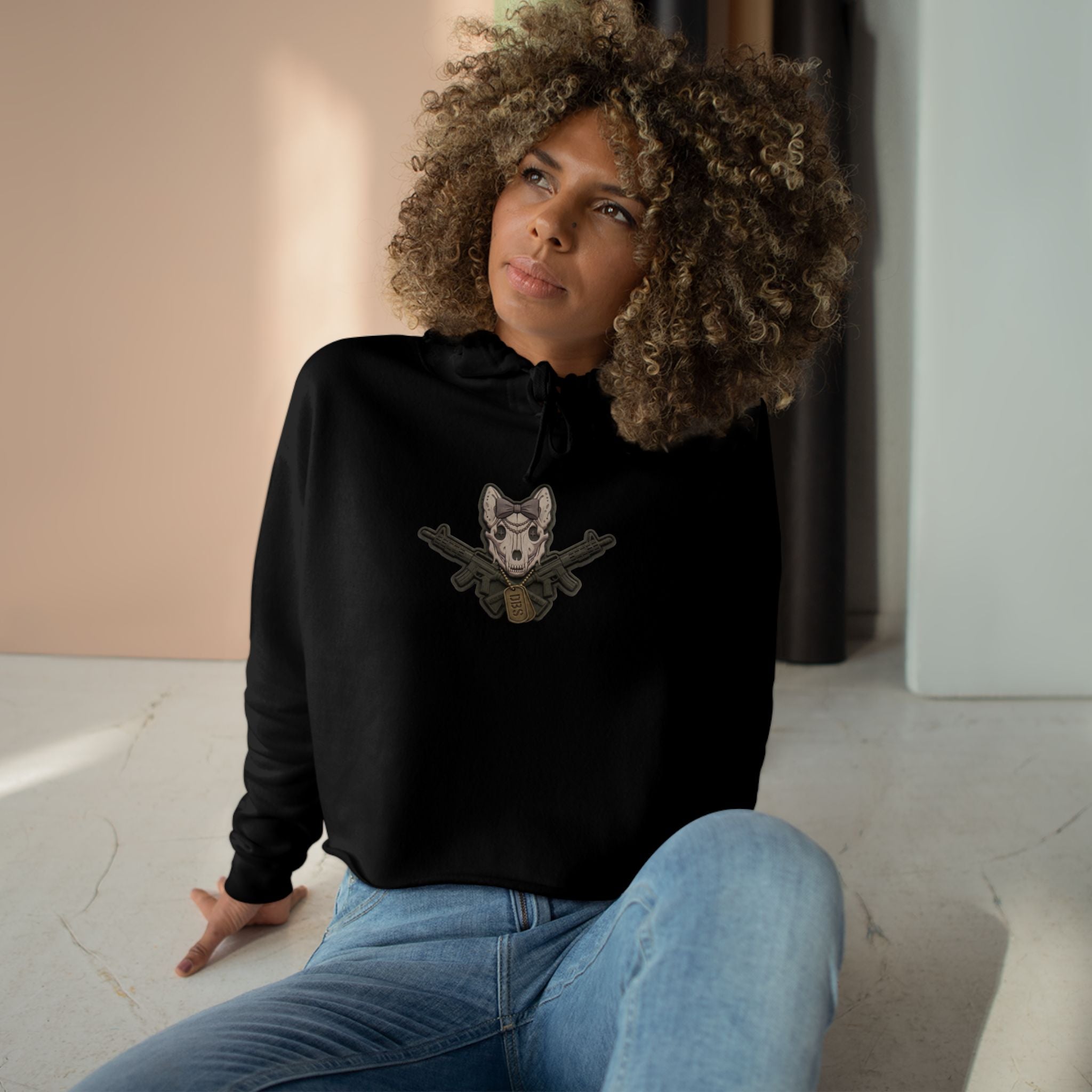 Cute Tactical Female K9Hoodie – Women’s Casual Graphic Cropped Sweatshirt