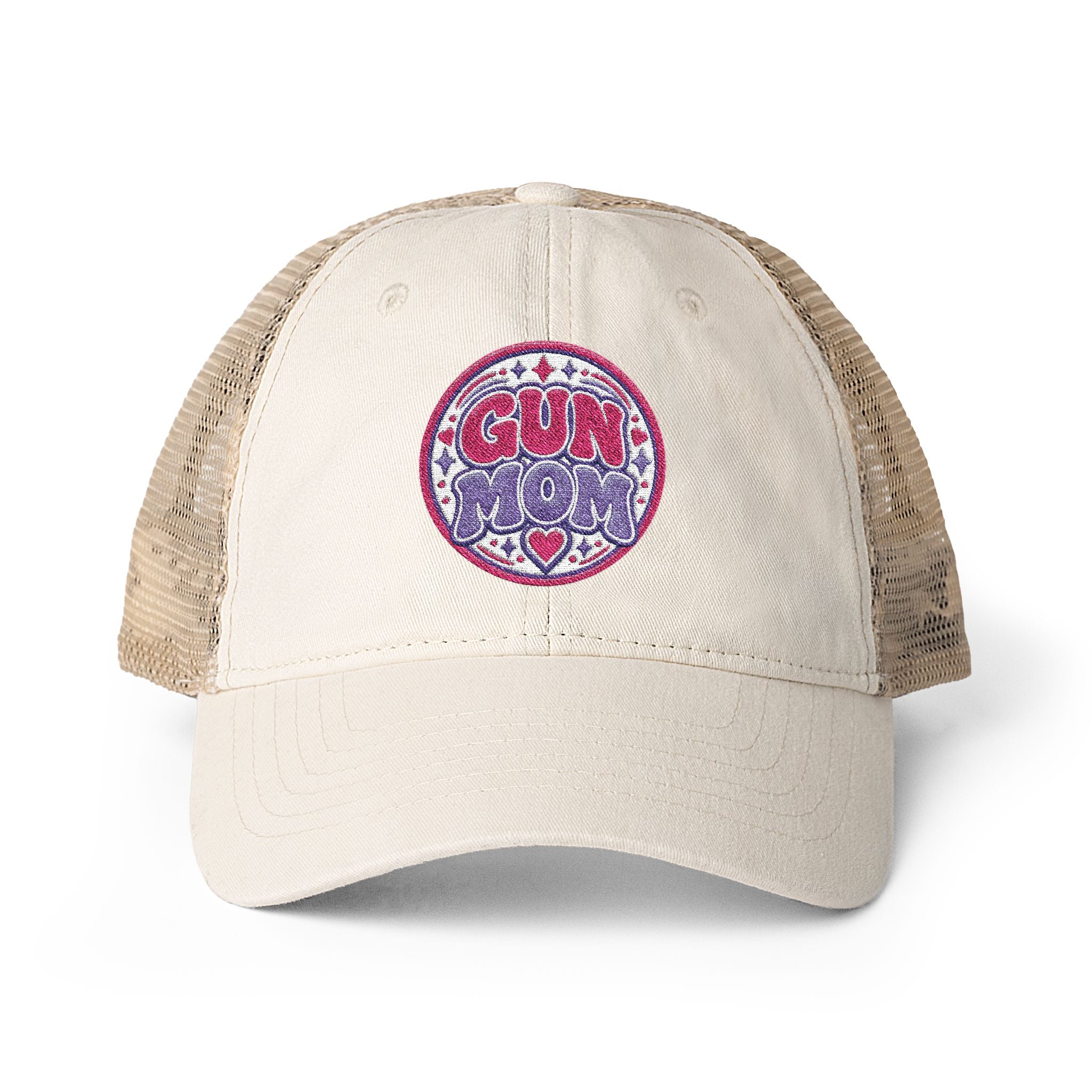 Gun Mom-mesh hat with ponytail slot