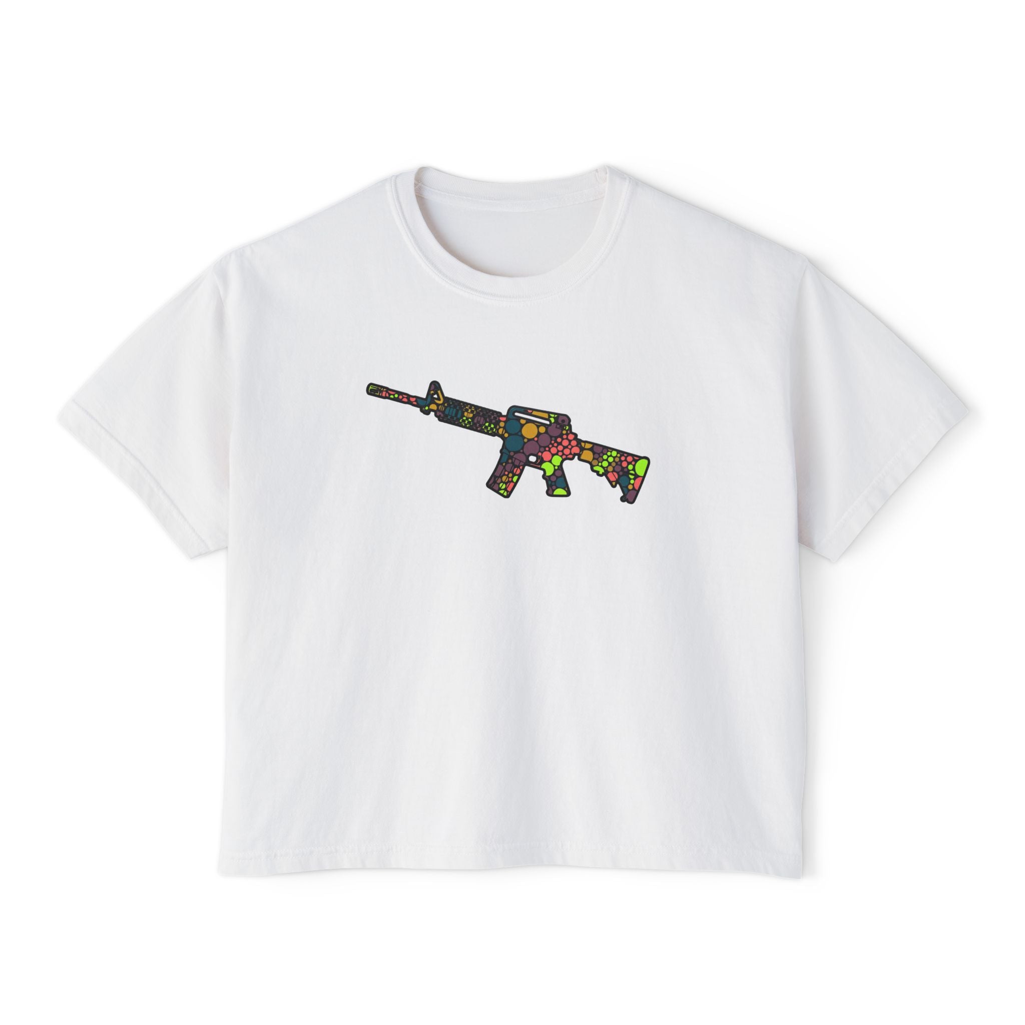 The Dots Collection- AR-15 Graphic-Women's Boxy Tee