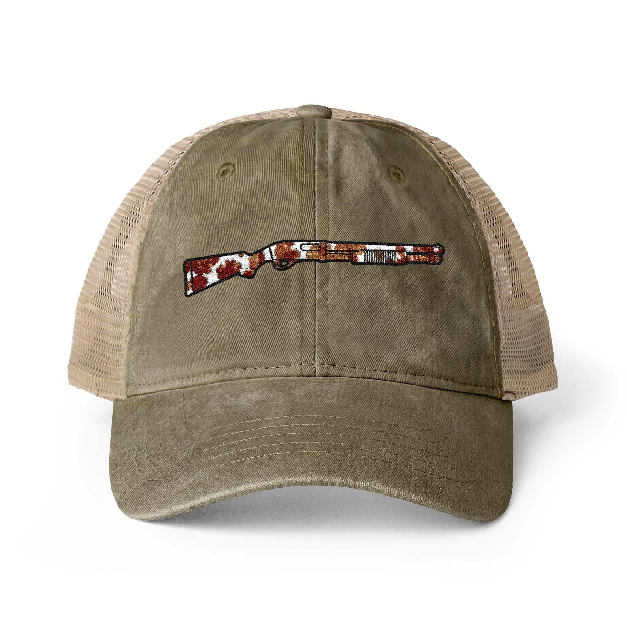 Cow Print Shotgun Women's Washed Mesh-Back Cap