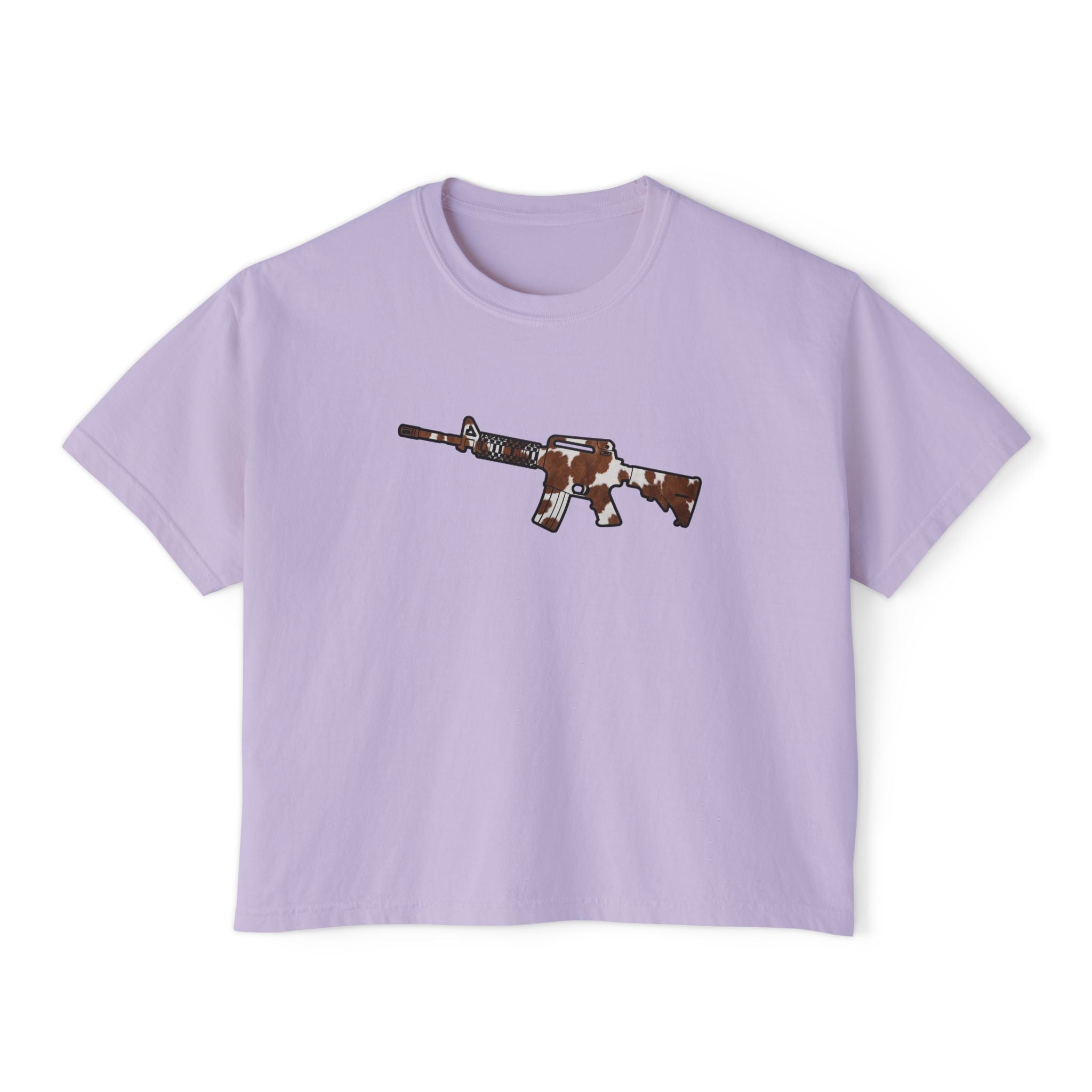 The Cowhide Collection- AR Rifle-Women's Boxy Tee