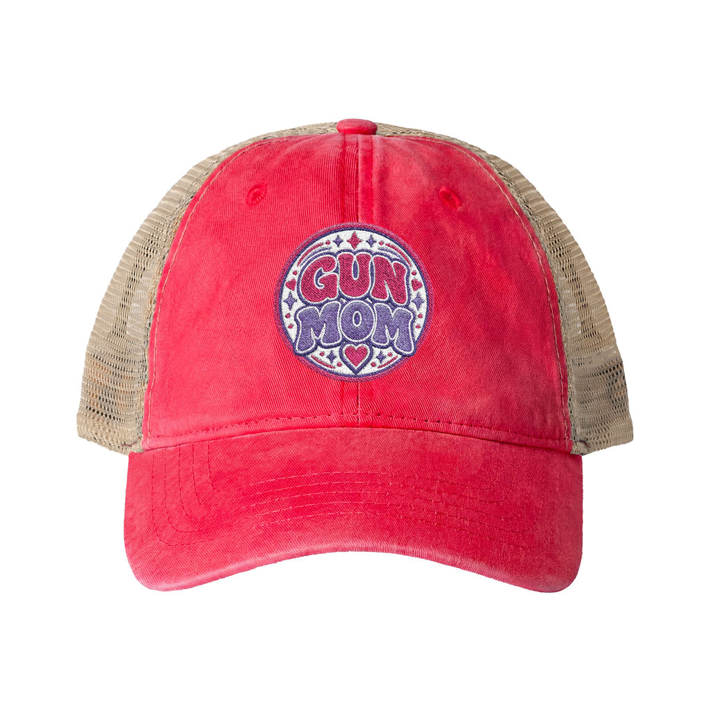 Gun Mom-mesh hat with ponytail slot