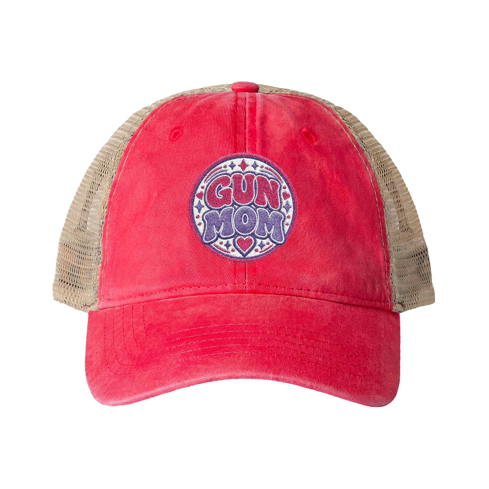 Gun Mom-mesh hat with ponytail slot