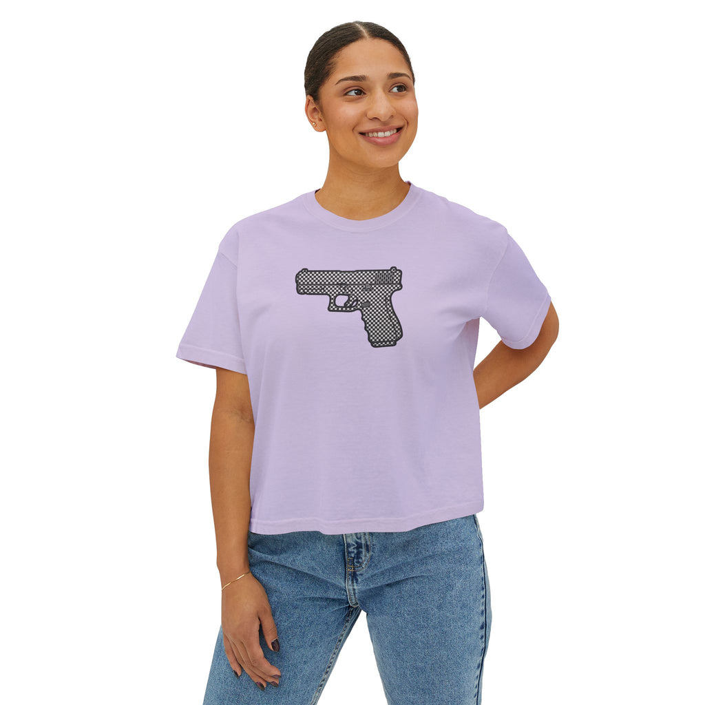 The Checker Collection-Pistol — Women's Boxy Tee