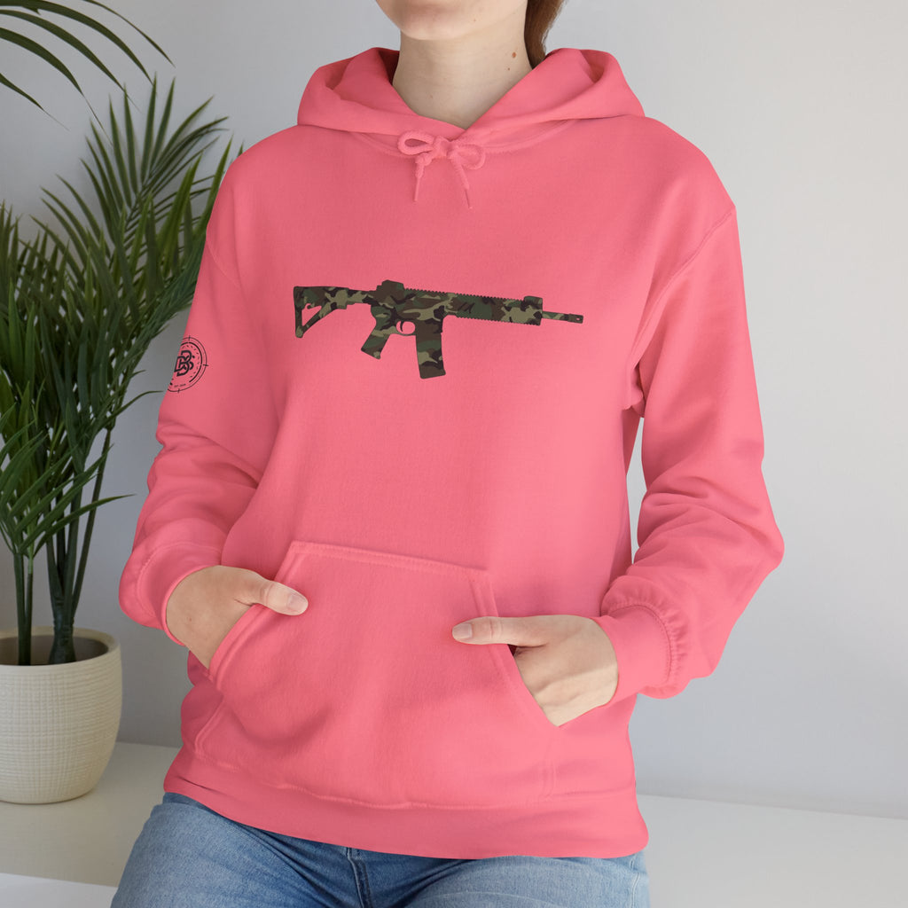 AR Rifle Camo Graphic Hoodie - Military Style Pullover