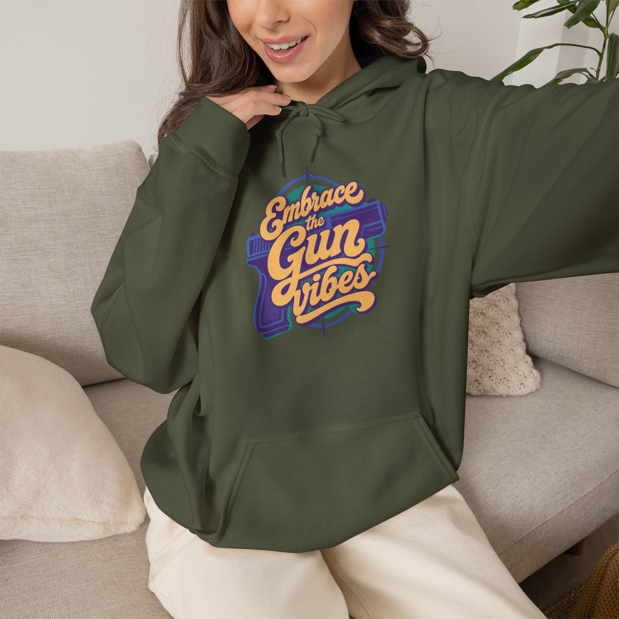 Embrace Gun Vibes Hoodie — Retro