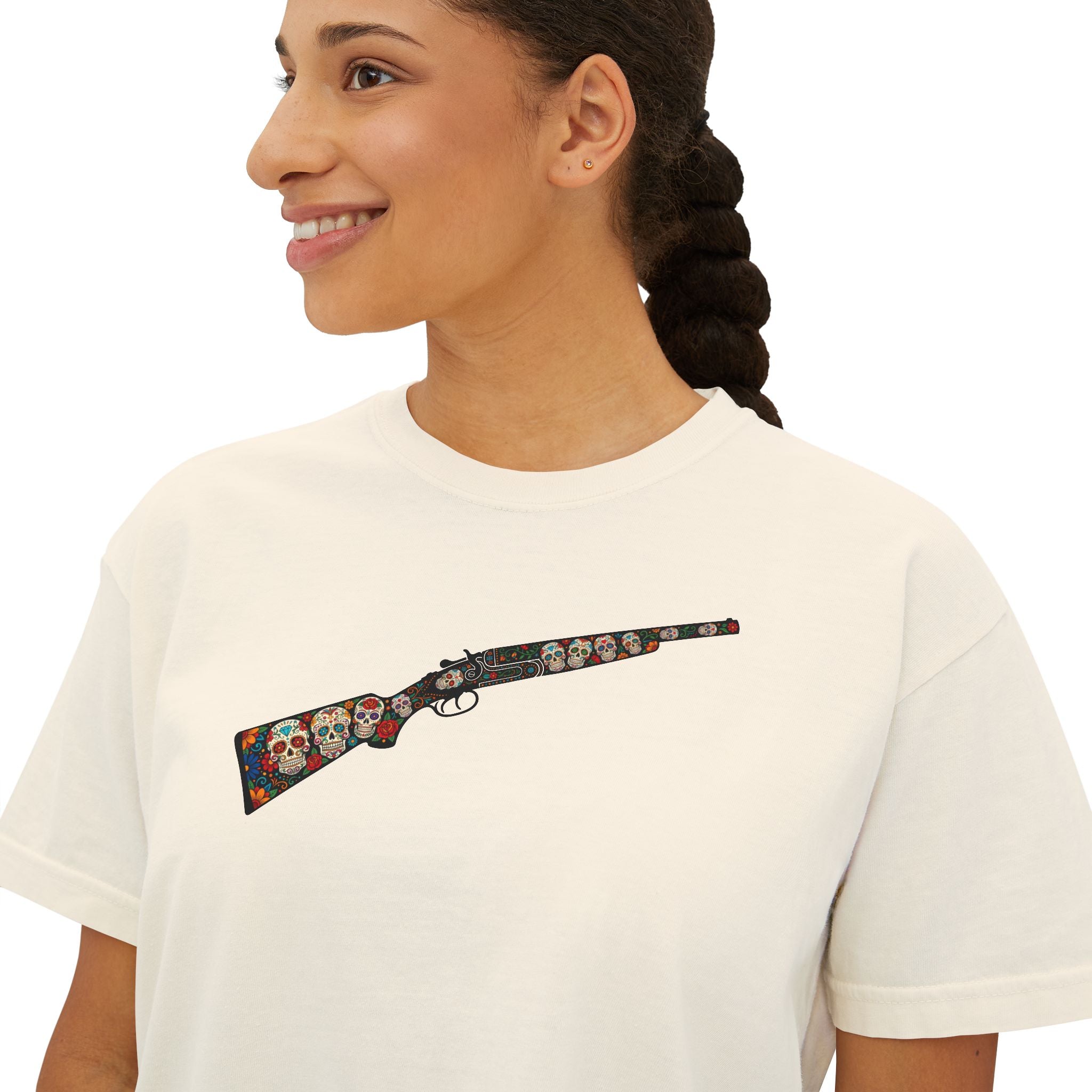 The Sugar Skull Collection -Shotgun- Women’s Boxy Tee
