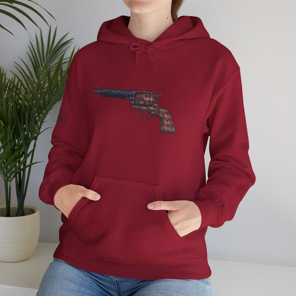 United States Flag Revolver Graphic Hoodie