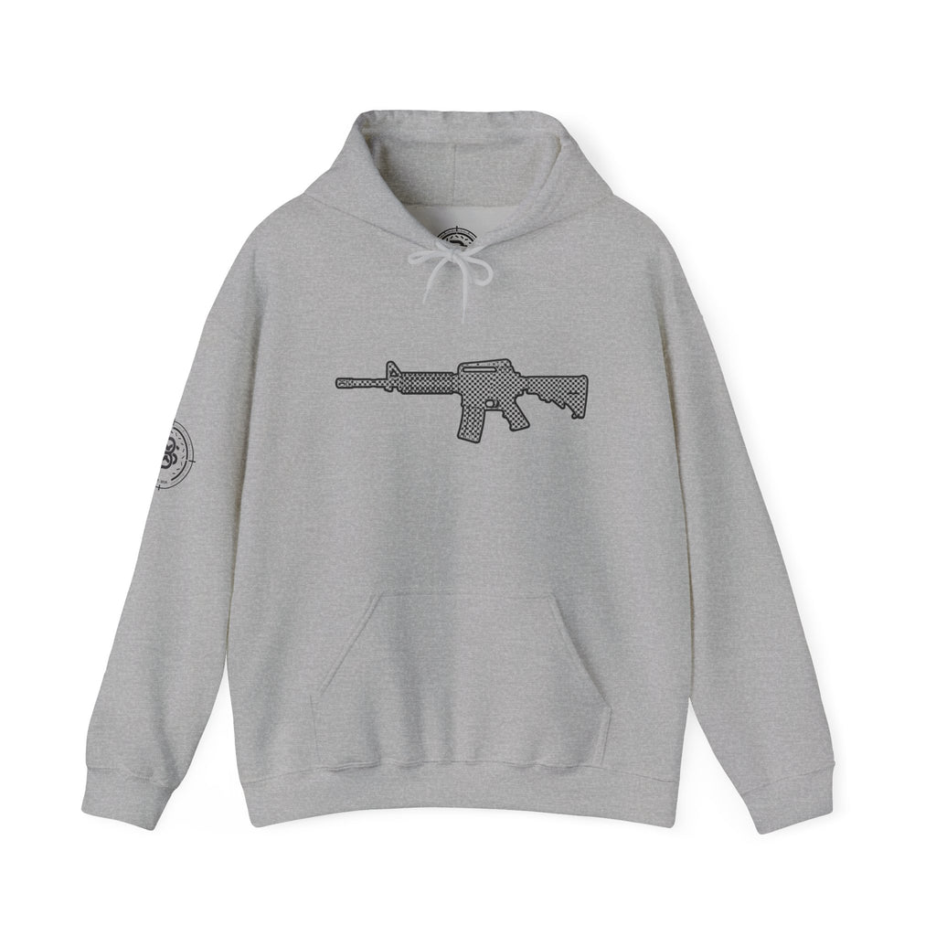 Checker Rifle Outline Graphic Hoodie
