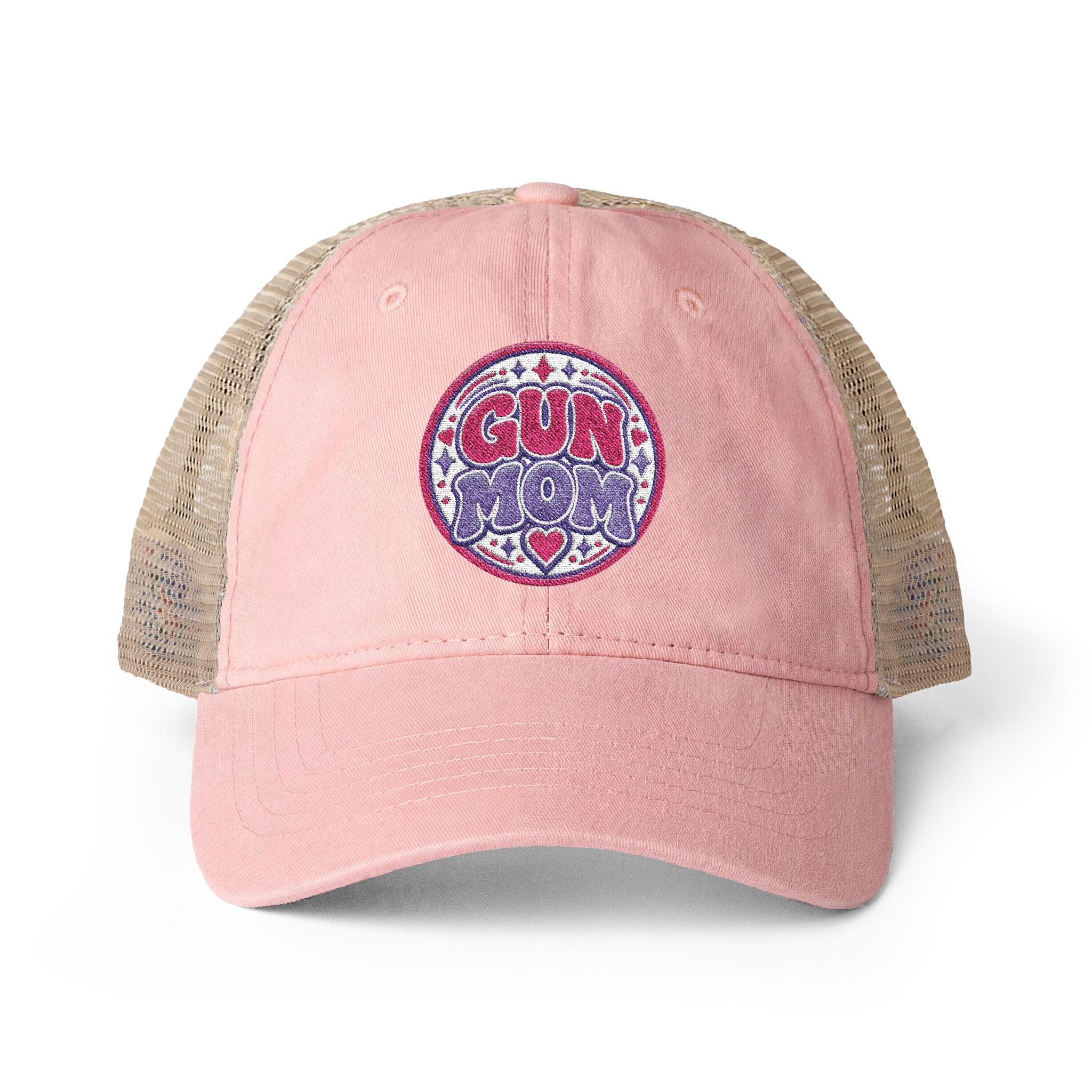 Gun Mom-mesh hat with ponytail slot