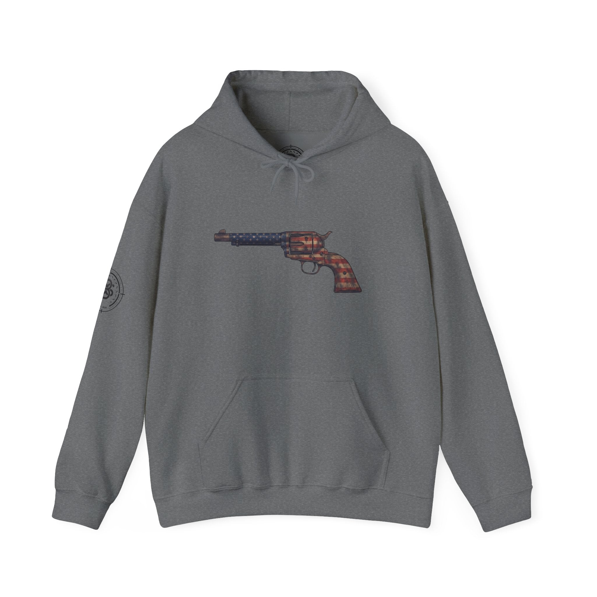United States Flag Revolver Graphic Hoodie