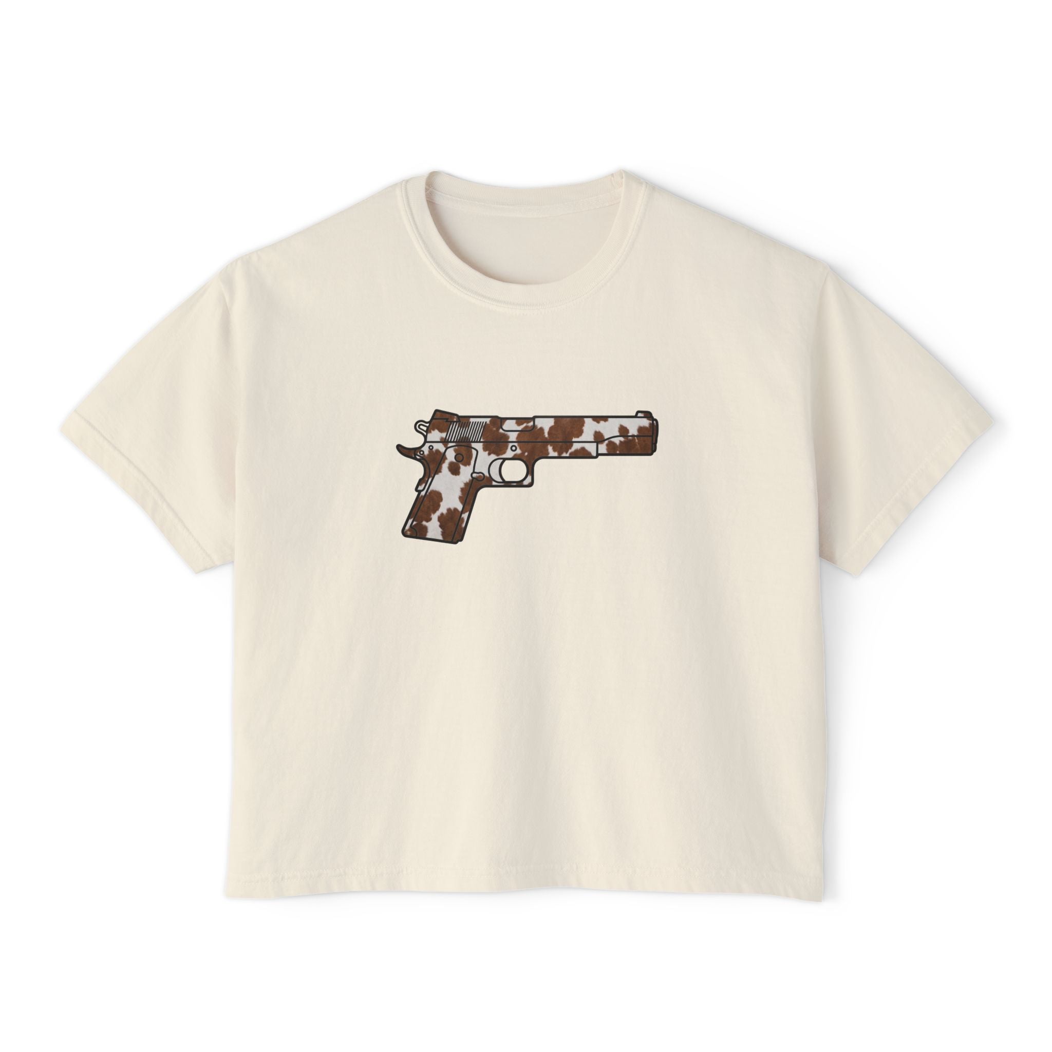 The Cowhide Collection- Pistol- Women's Boxy Tee