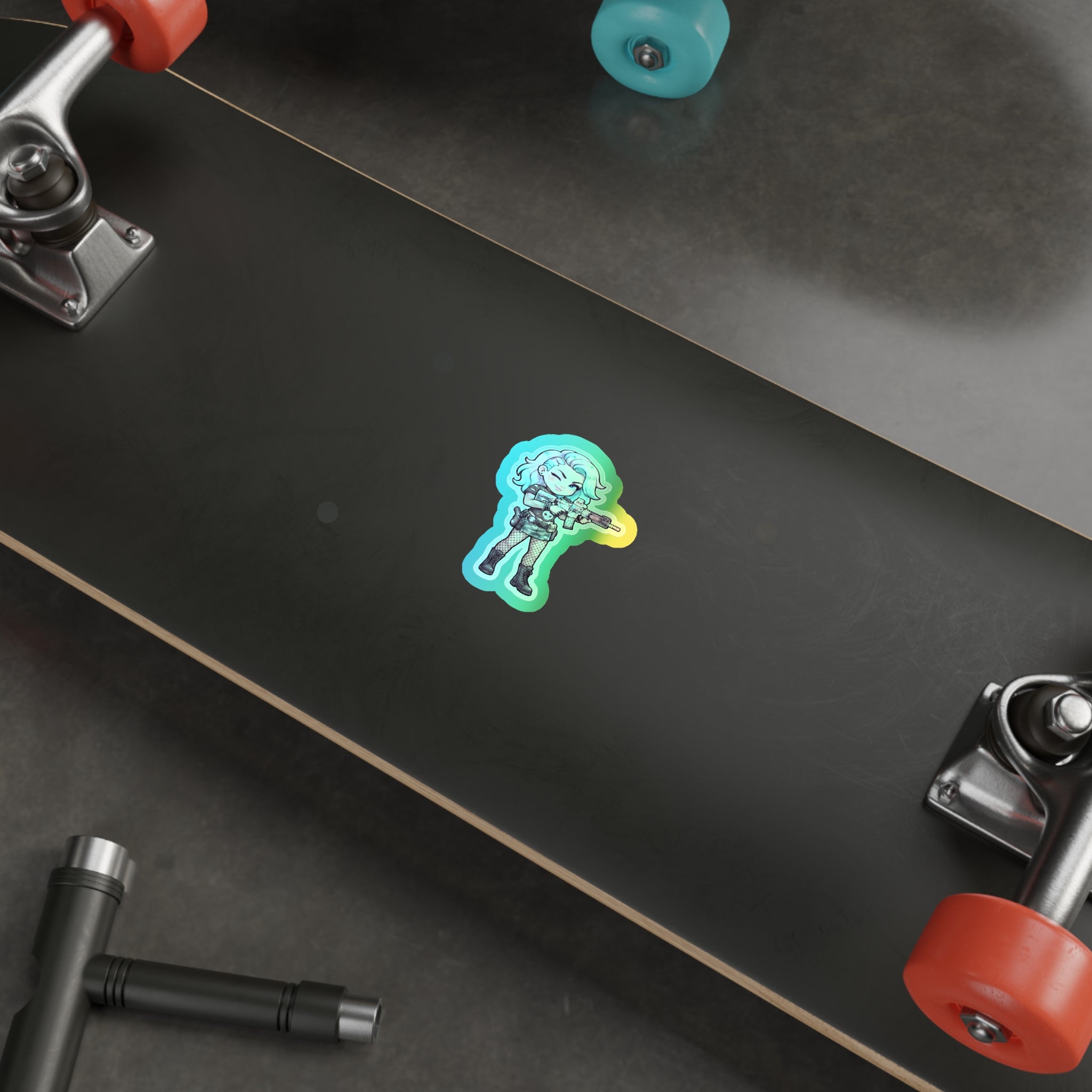 Cute Shooter Holographic Die-cut Stickers