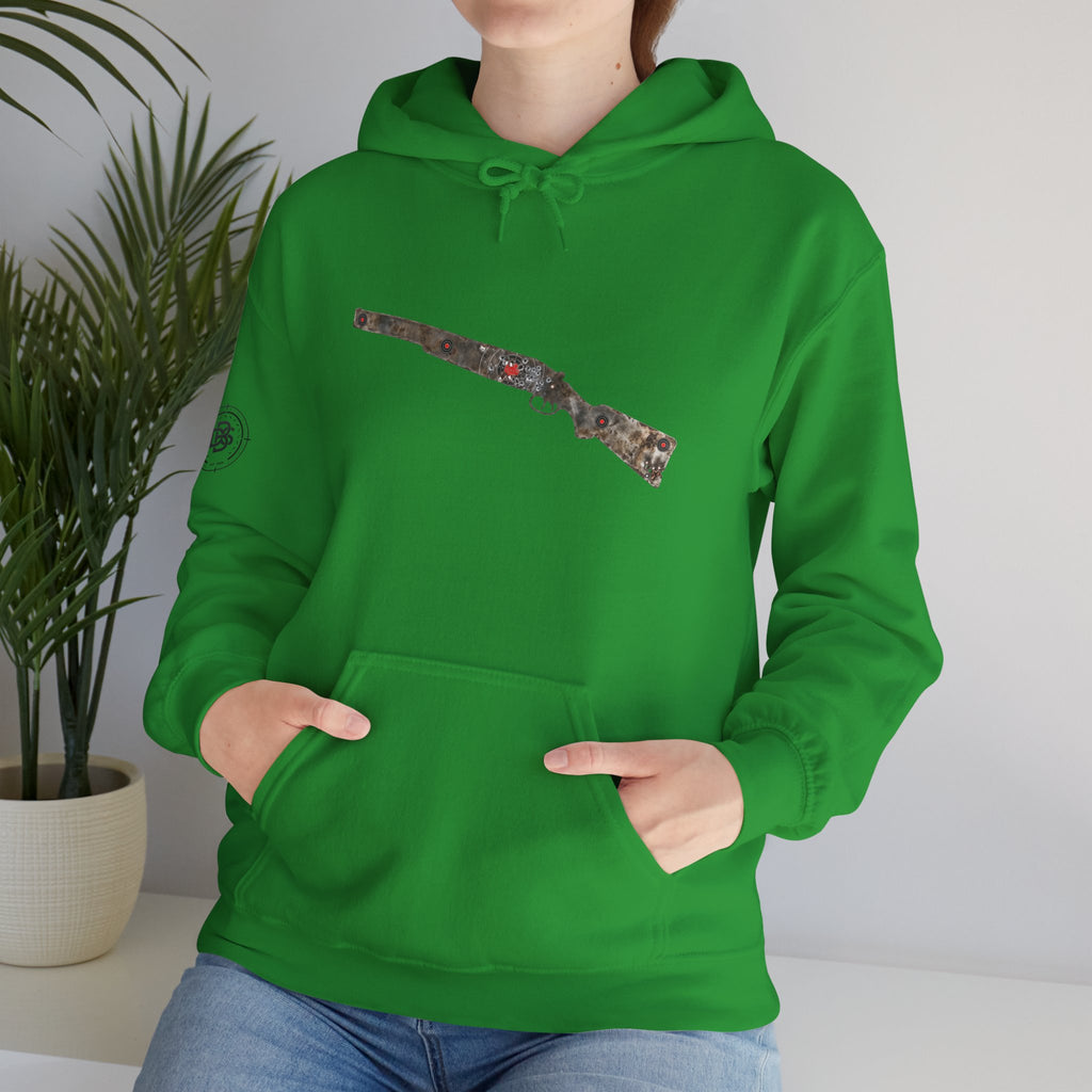Vintage Metal Shotgun Target Graphic Hoodie