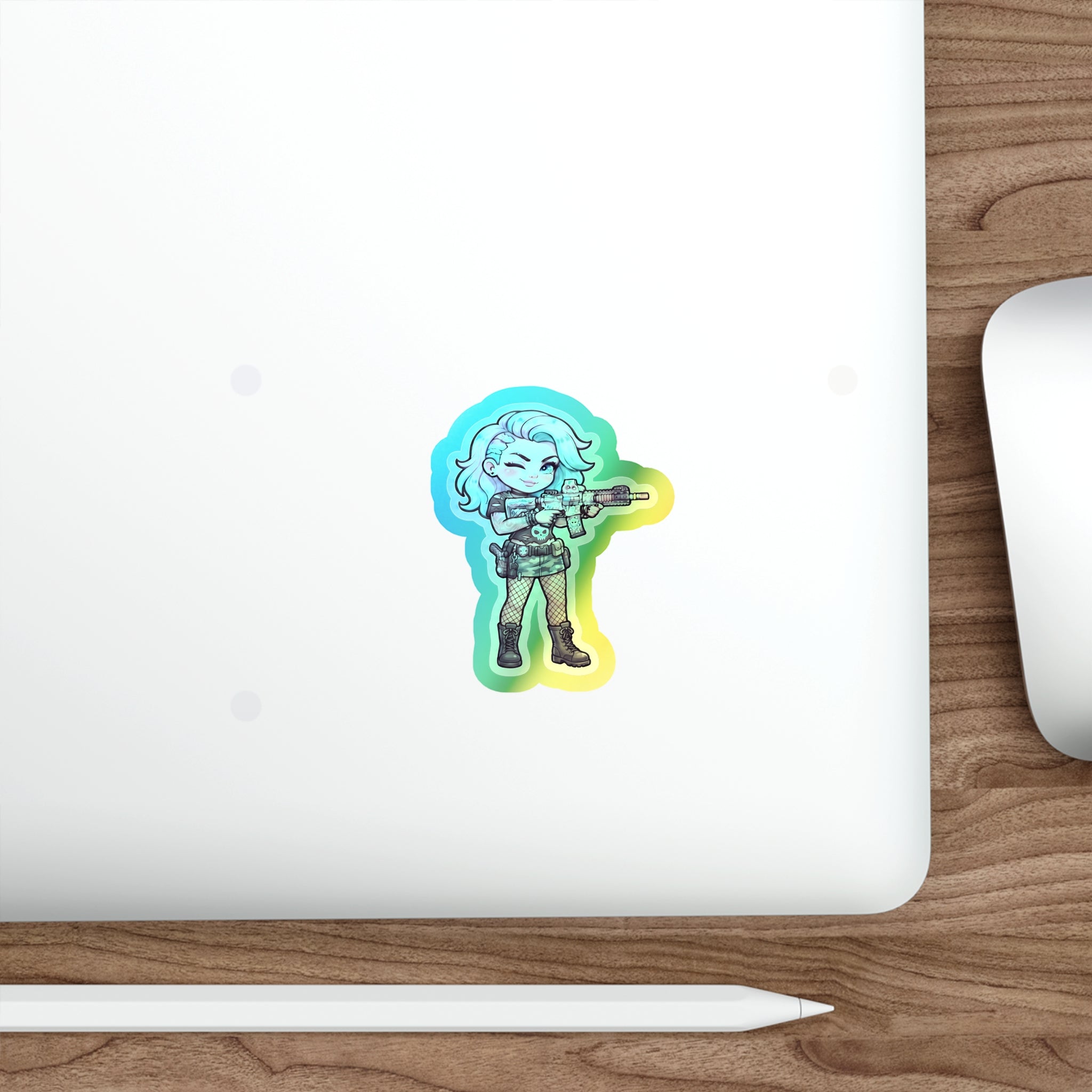 Cute Shooter Holographic Die-cut Stickers