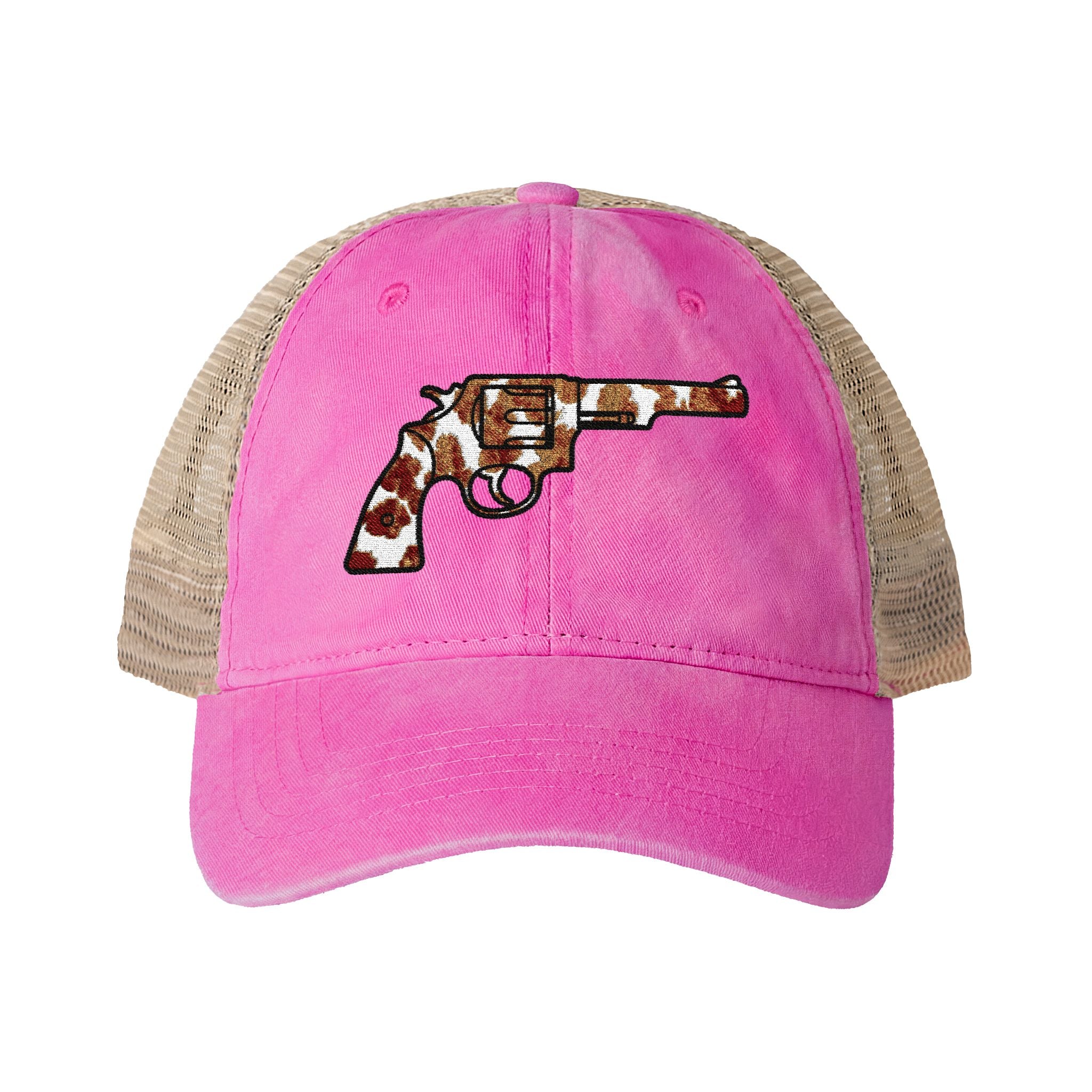 Cow Print Revolver Women's Washed Mesh-Back Cap