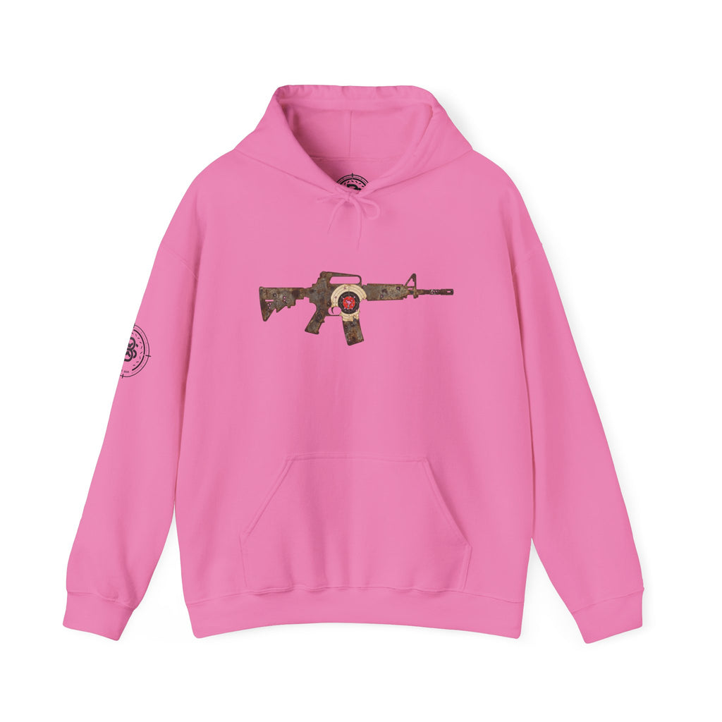 Vintage Metal AR Rifle Graphic Hoodie
