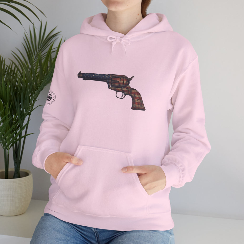 United States Flag Revolver Graphic Hoodie