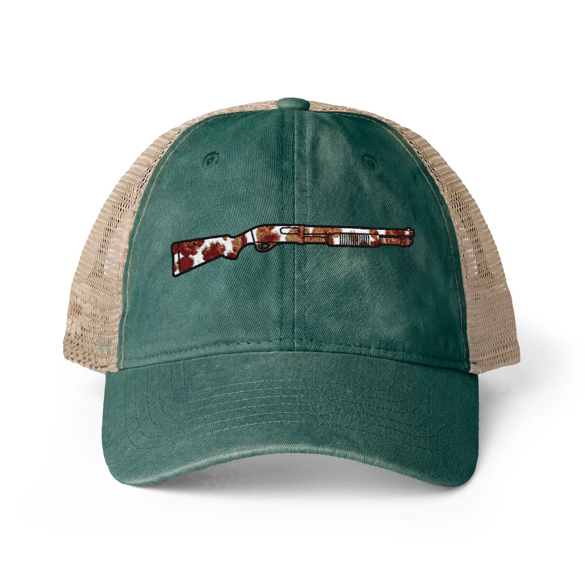 Cow Print Shotgun Women's Washed Mesh-Back Cap