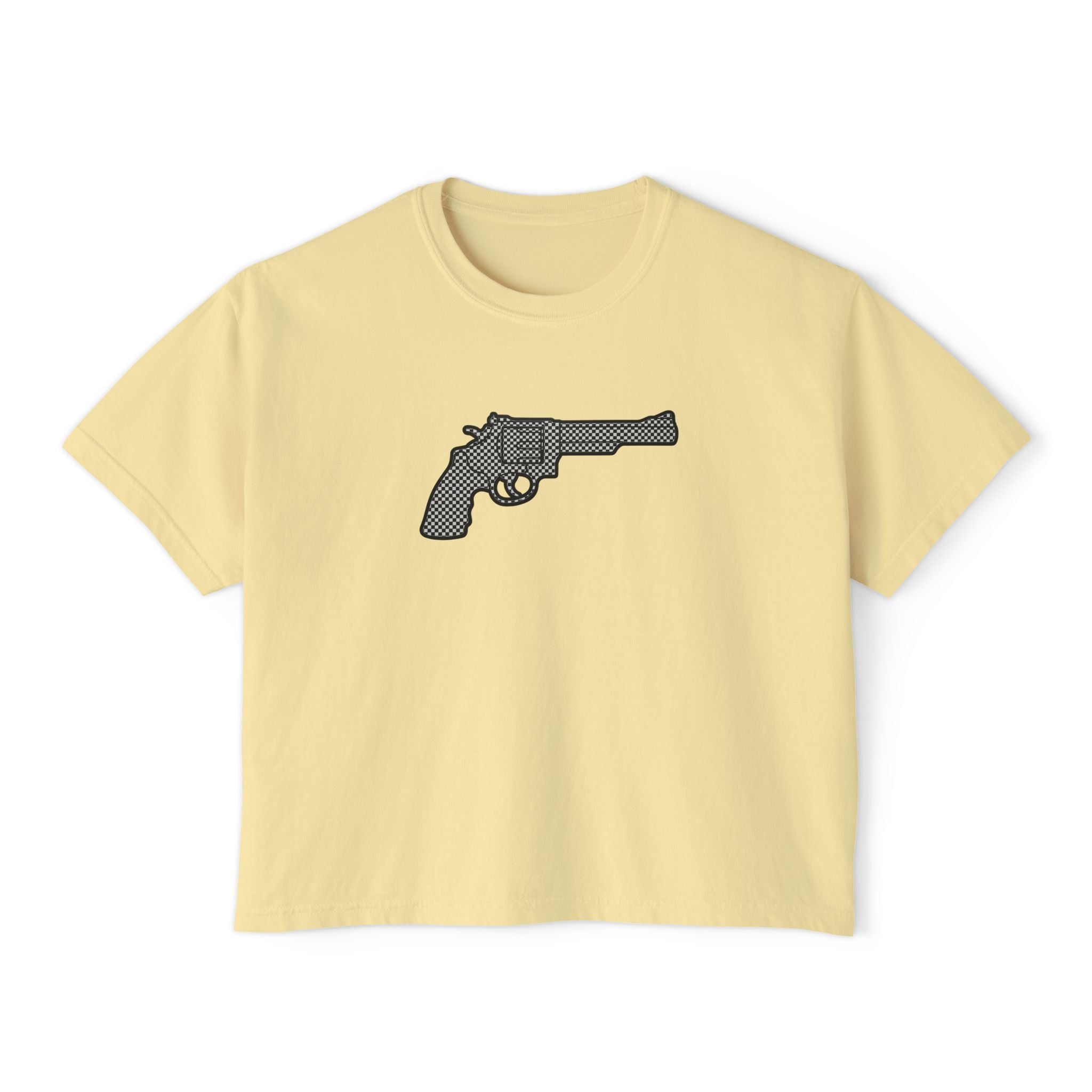 The Checker Collection- Revolver- Women's Boxy Tee