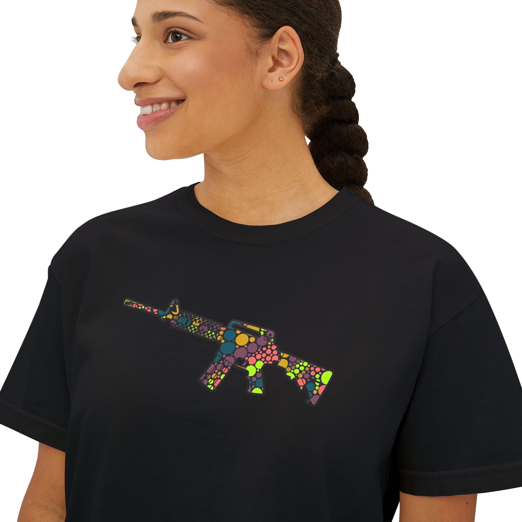 The Dots Collection- AR-15 Graphic-Women's Boxy Tee