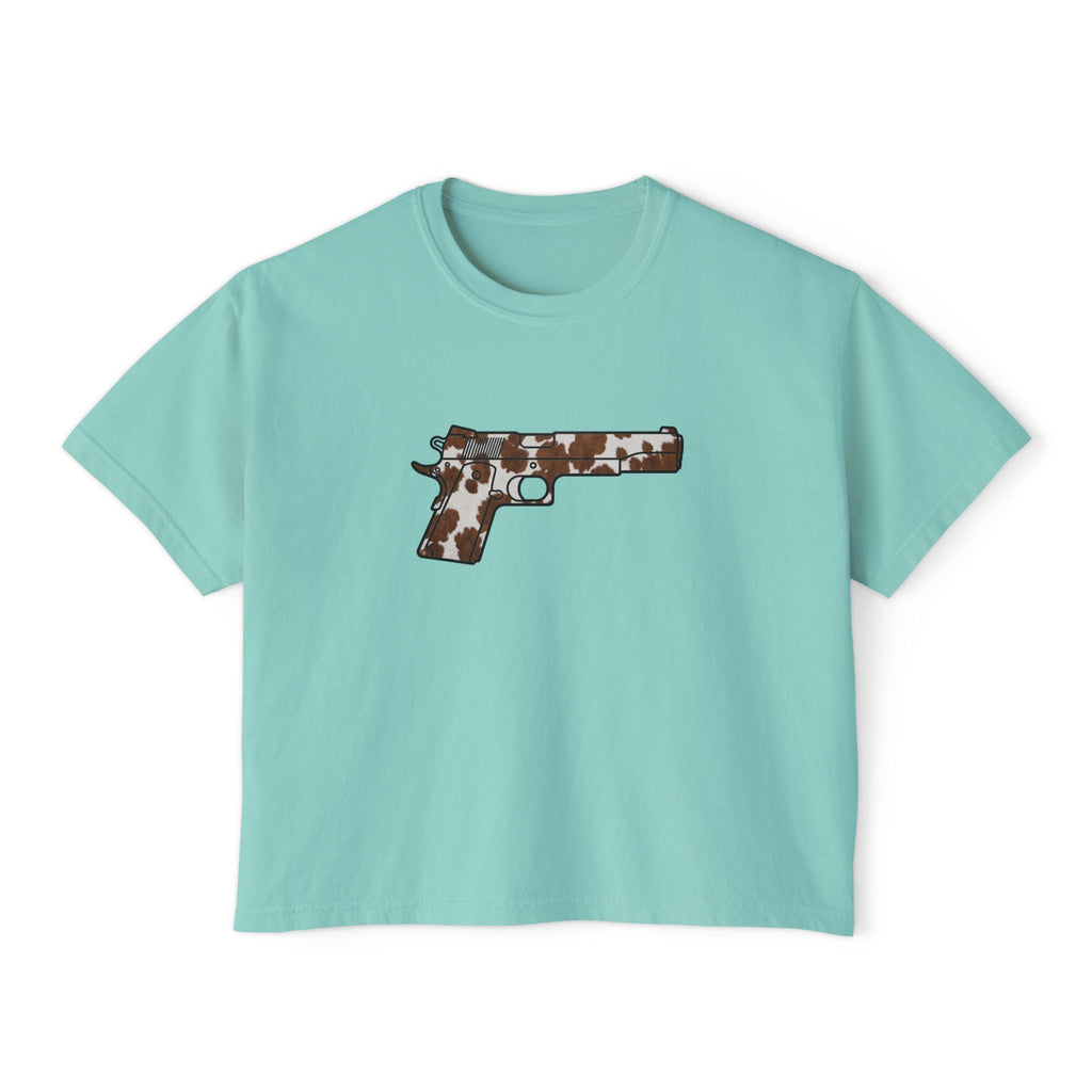 The Cowhide Collection- Pistol- Women's Boxy Tee