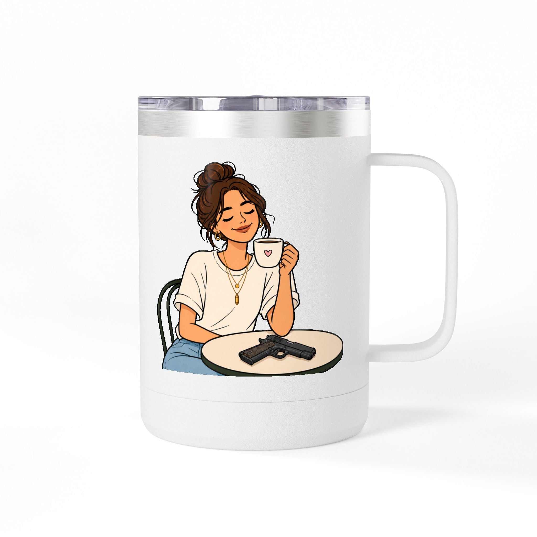 Beans and Bullets-15oz Travel Mug Tumbler