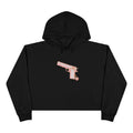 Large Pistol Crop Hoodie — Minimalist Feminine Streetwear
