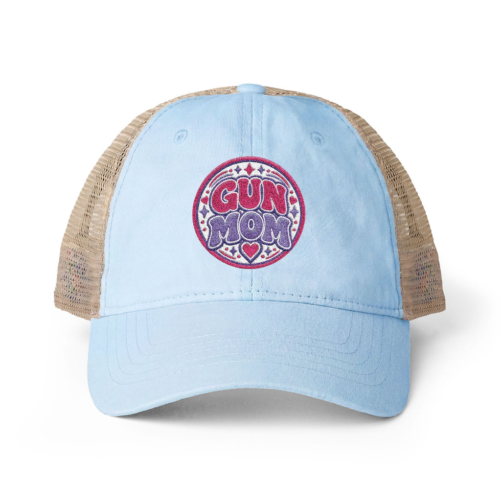 Gun Mom-mesh hat with ponytail slot