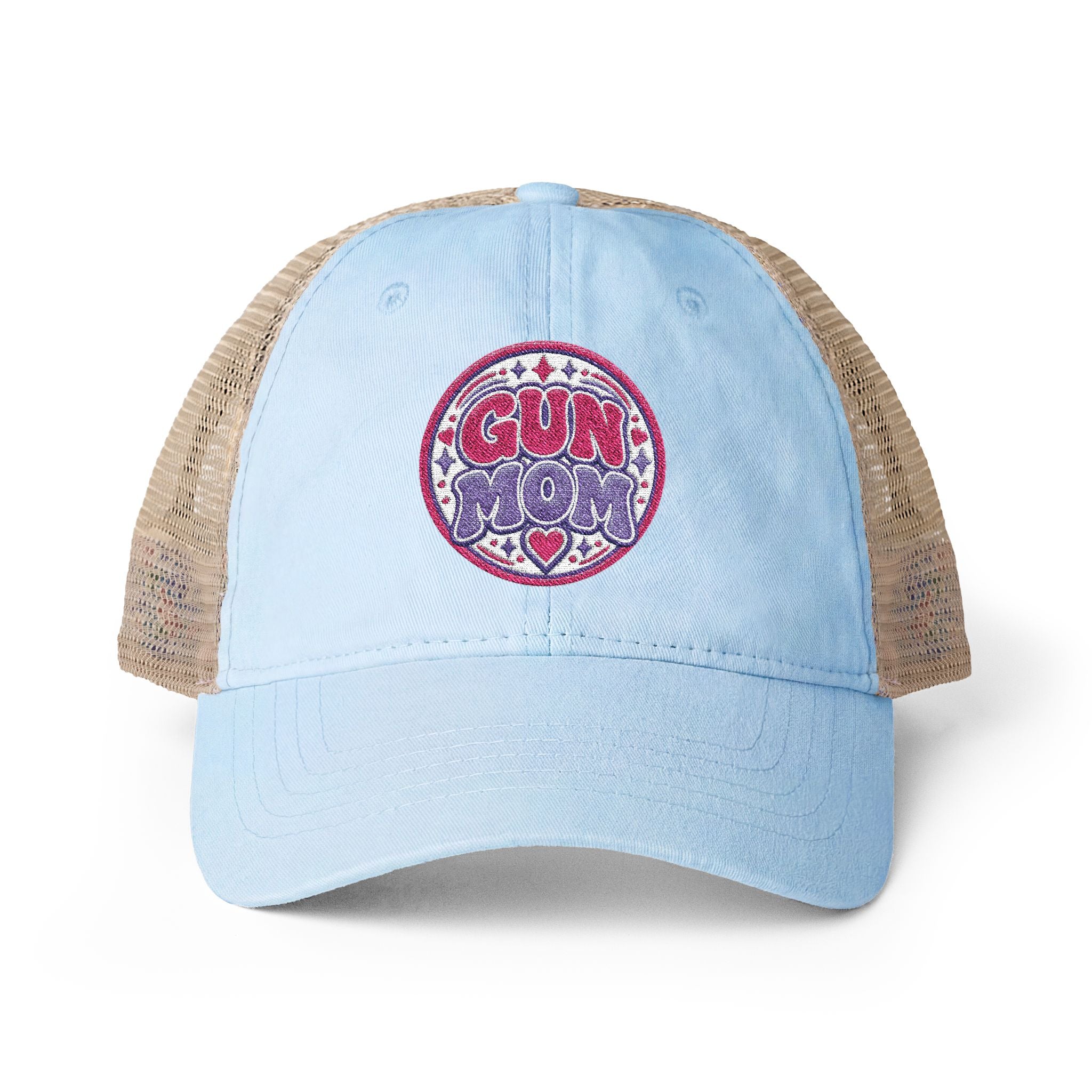 Gun Mom-mesh hat with ponytail slot
