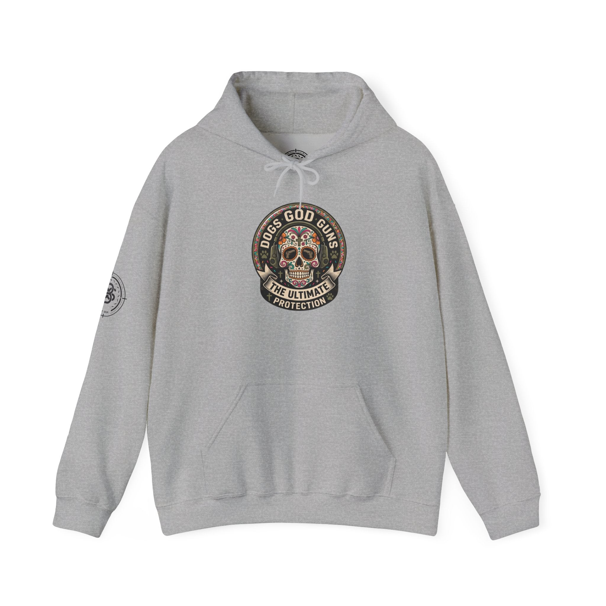 "Dogs God Guns: The Ultimate Protection- Graphic Hoodie