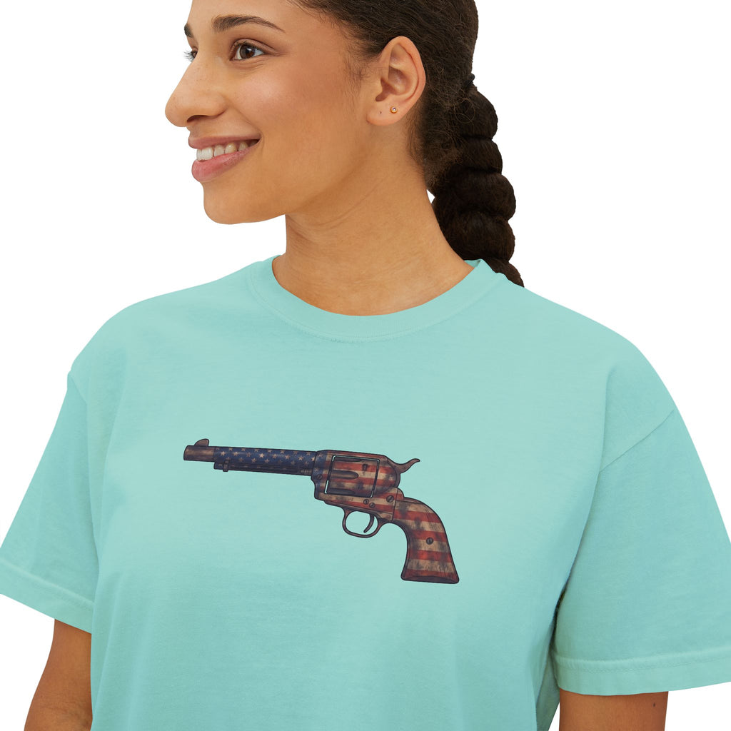 The US Flag Collection-Revolver- Women's Boxy Tee