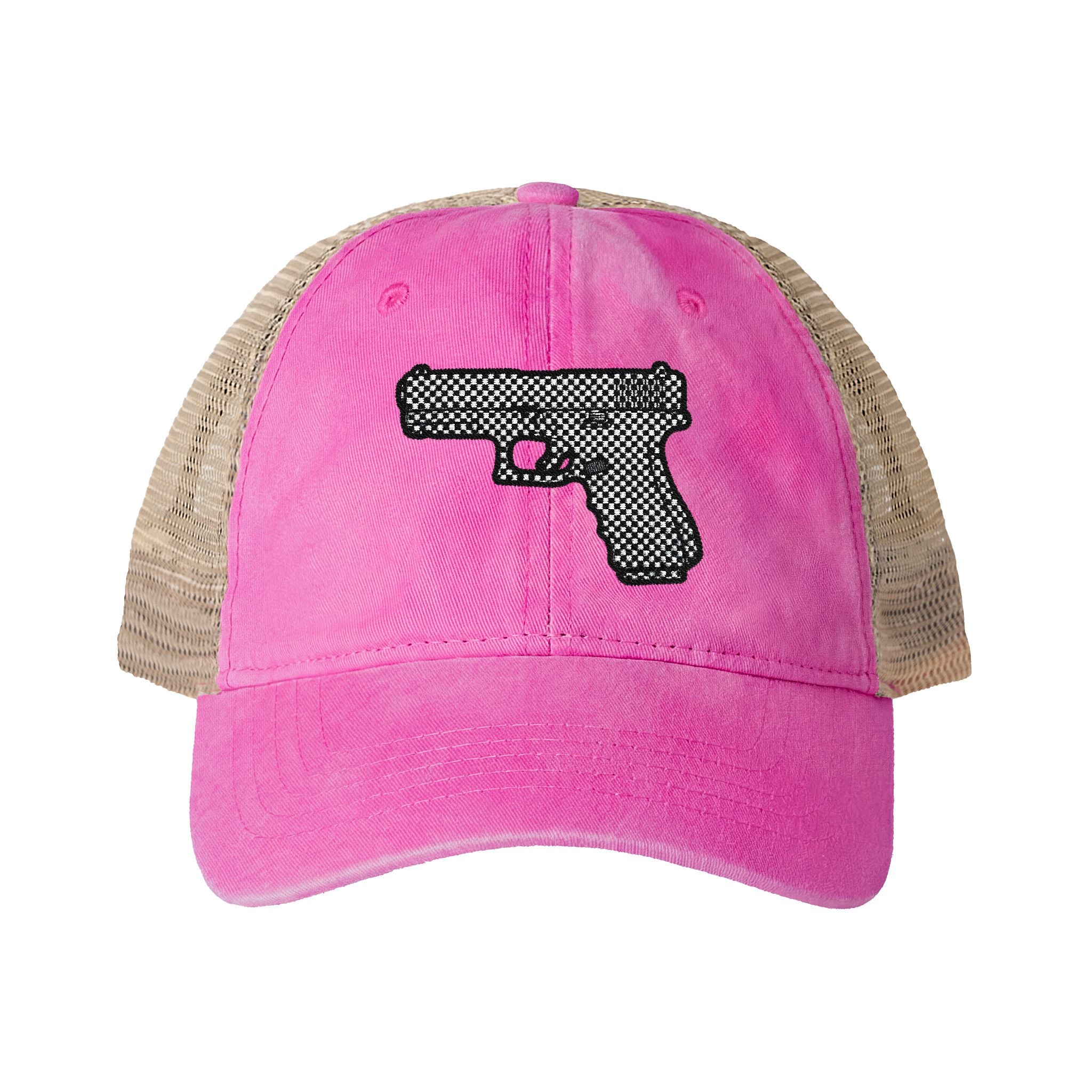 The Checker Collection-Pistol-Women's Washed Mesh-Back Cap
