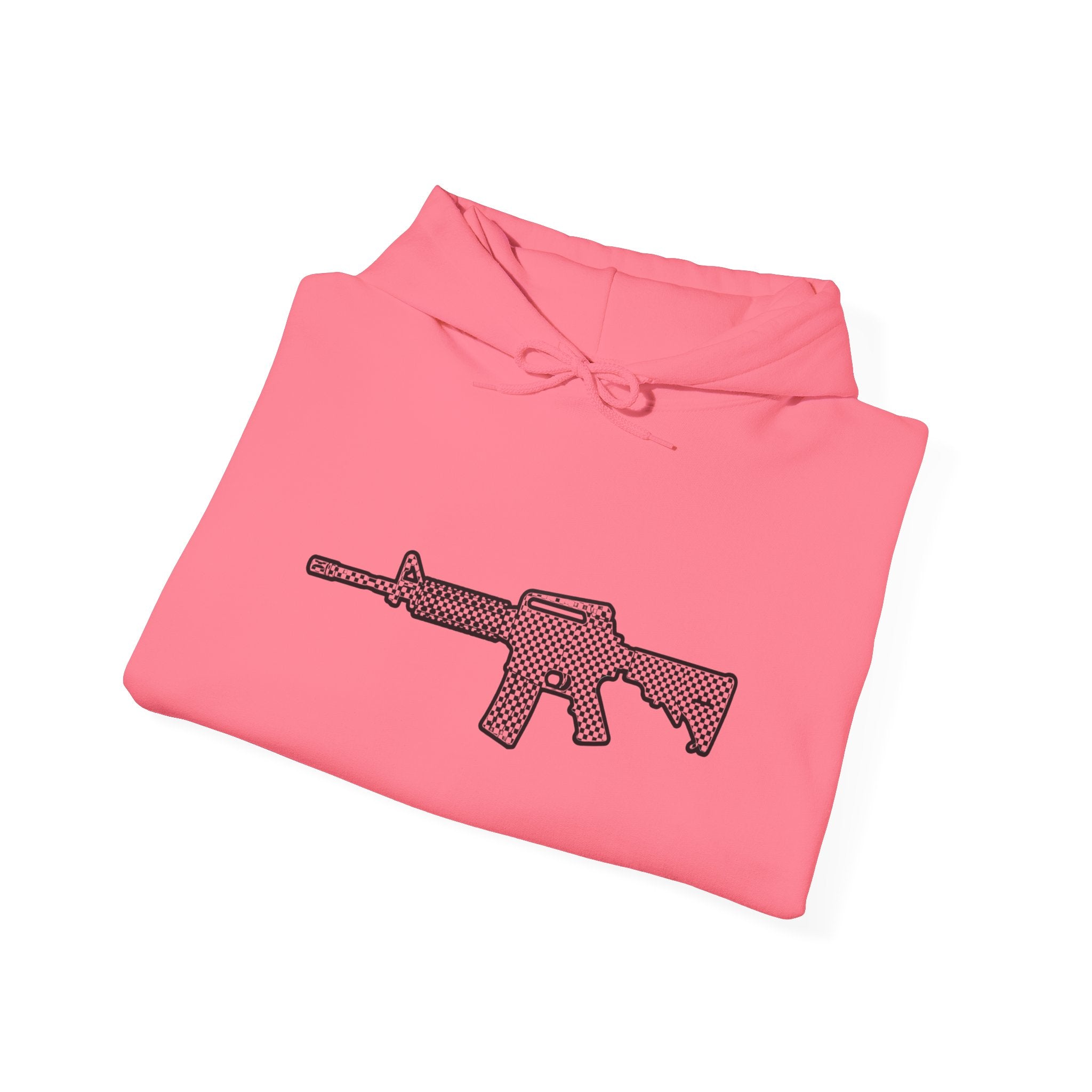 Checker Rifle Outline Graphic Hoodie