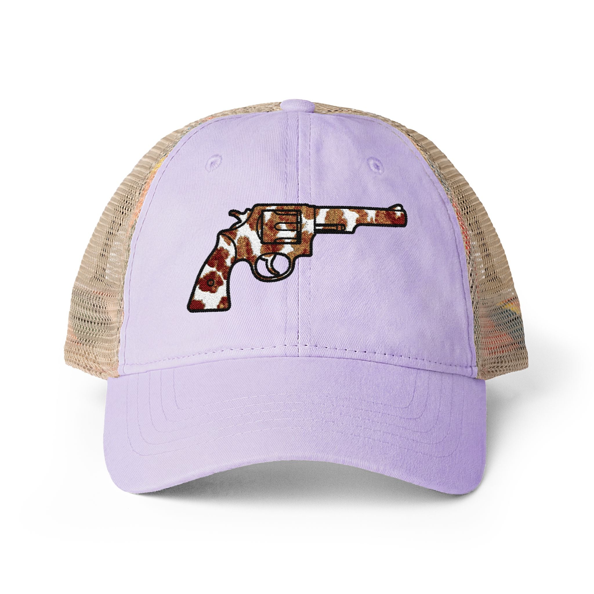 Cow Print Revolver Women's Washed Mesh-Back Cap